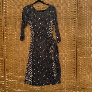 Boden Dress Black Anna Hotchpotch Midi Dress Women’s Size 8